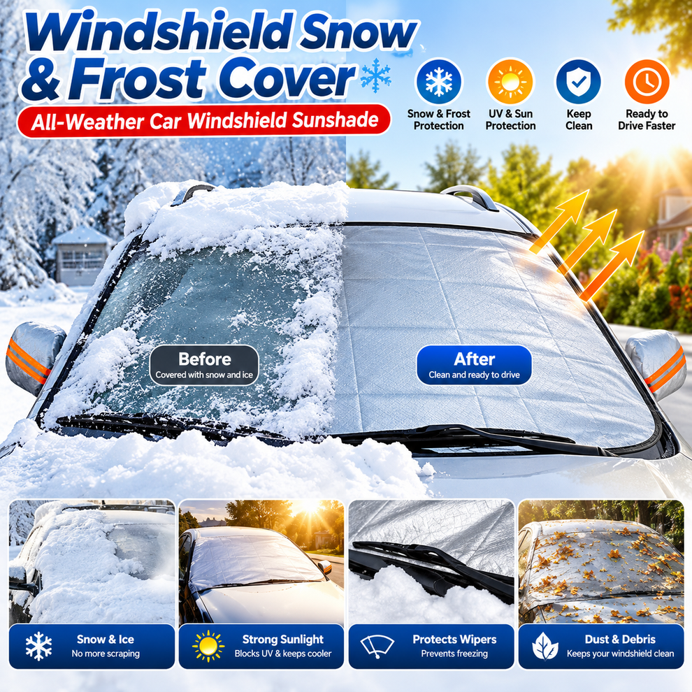 All-Weather Magnetic Windshield Cover – Snow, Frost & Sunshade for Cars, SUVs & Trucks