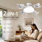 🌀E26/E27 Socket Ceiling Fan Light – 2-in-1 LED Light & Quiet Fan with Remote Control