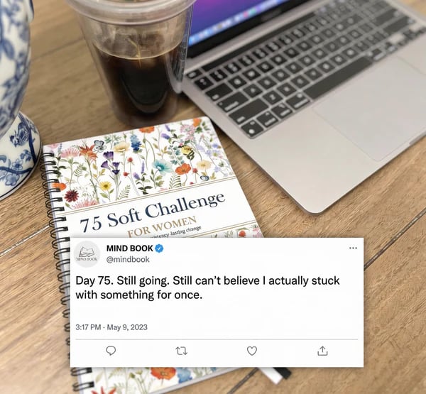 📗75 Soft Challenge Journal For Women | The Gentle Habit Tracker That Helps You Finish What You Start