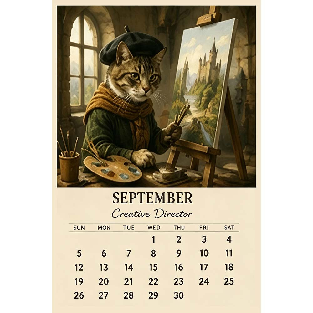 🐱2027 Medieval Cats Doing Modern Jobs Calendar