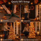 5-Foot Lighted Pop-Up Fall Tree