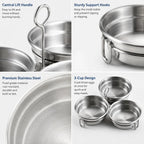 3-Cup Stainless Steel Egg Poacher with Handle, Steamed Egg Mold