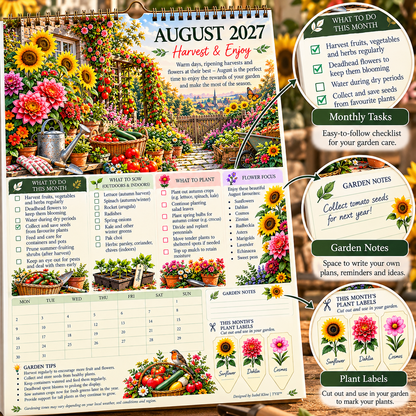 2027 Four Seasons Gardening Calendar & Monthly Planner