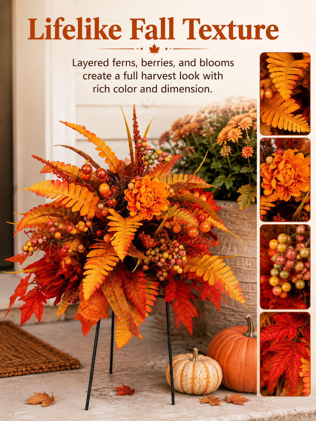 🍂Autumn Harvest Floral Garden Stake Arrangement