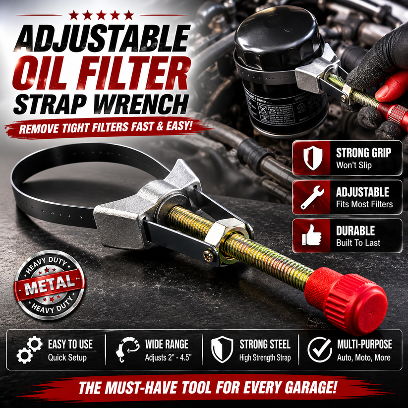 New Adjustable Steel Band Oil Filter Wrench