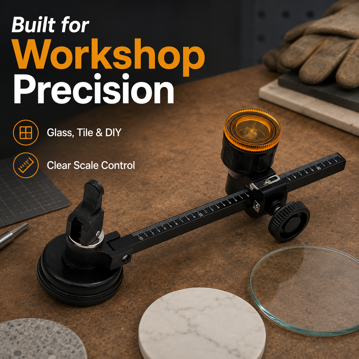 🔥Glass Circle Cutter Tool for Tiles and Ceramics with Adjustable Features