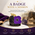 Limited Edition War Horse Purple Poppy 111th Anniversary Remembrance Brooch