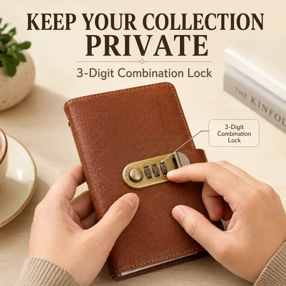 A6 savings notebook,3-DigitResettable Password Lock