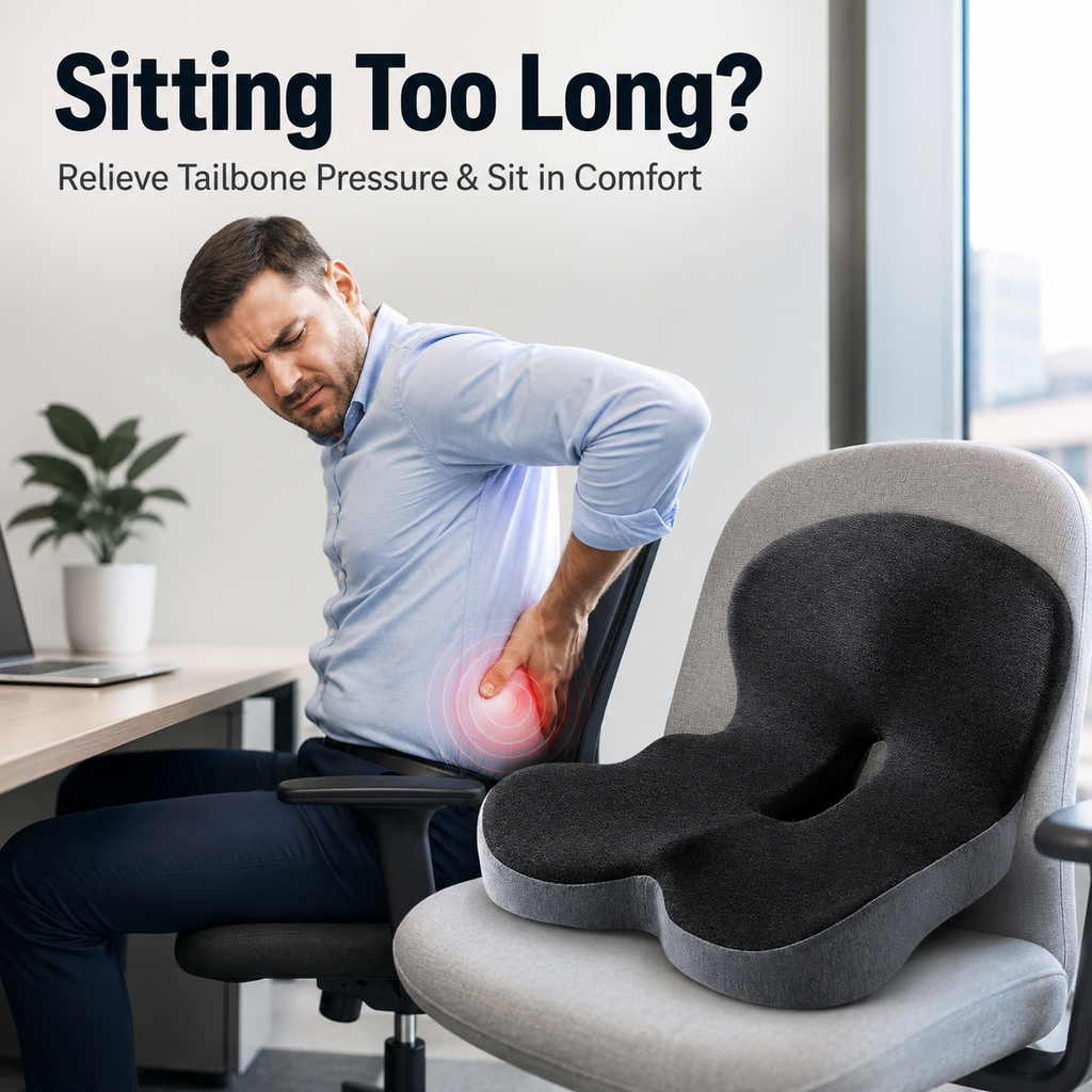 🔥Free Shipping | Sitting All Day? This Cushion Helps Relieve Back & Tailbone Pressure Instantly