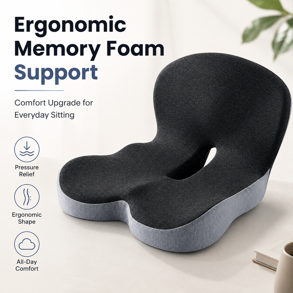 🔥Free Shipping | Sitting All Day? This Cushion Helps Relieve Back & Tailbone Pressure Instantly