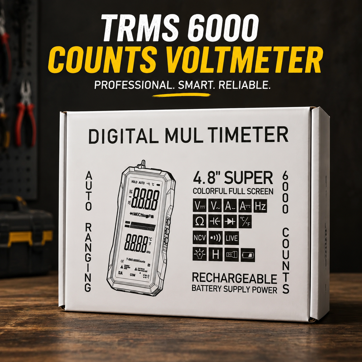 Fully Automatic True RMS Digital Multimeter | 6000 Count Voltage Tester