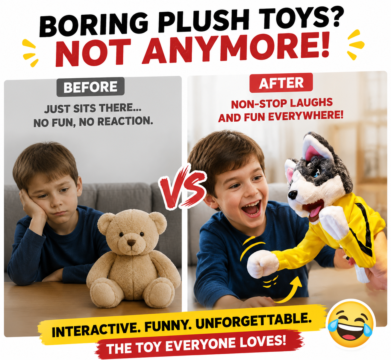 🥊 Funny Punching Husky Toy – Interactive Plush Dog Gift For Endless Laughs
