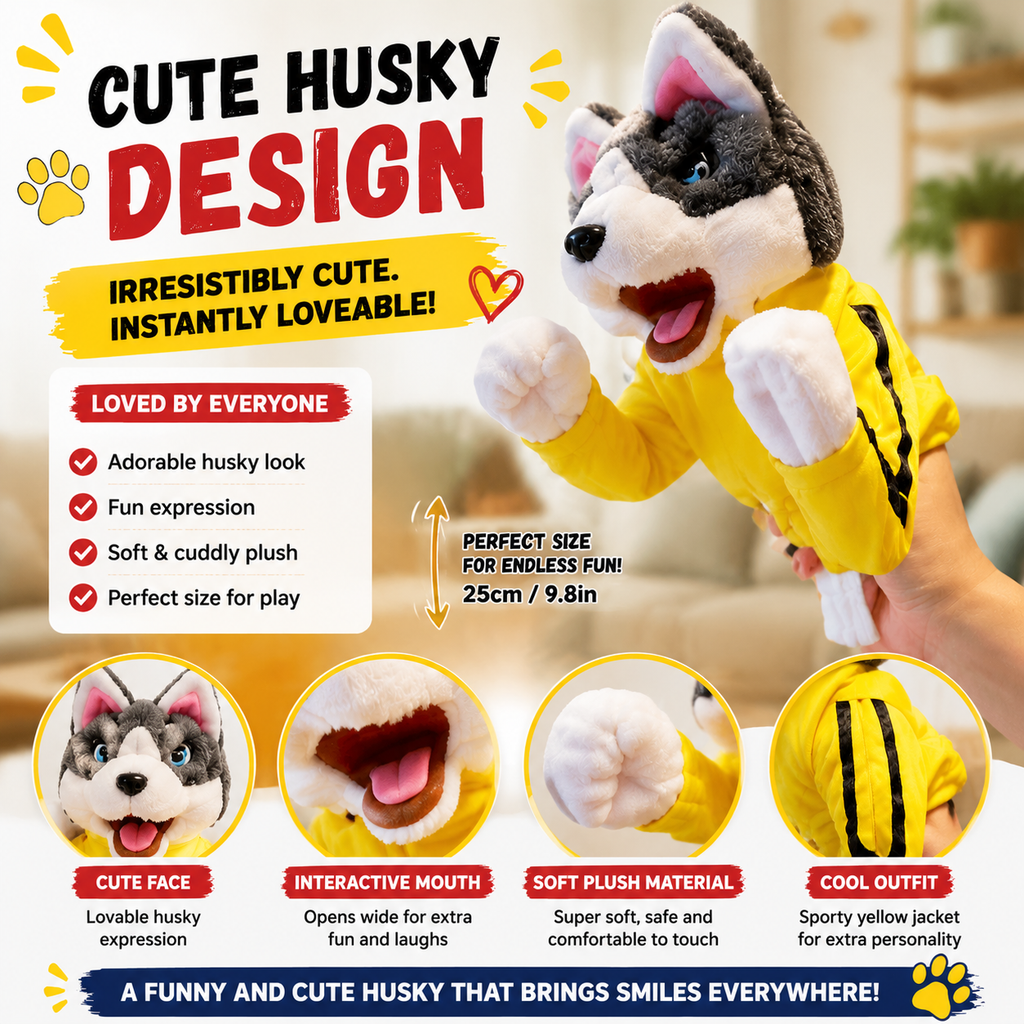 🥊 Funny Punching Husky Toy – Interactive Plush Dog Gift For Endless Laughs