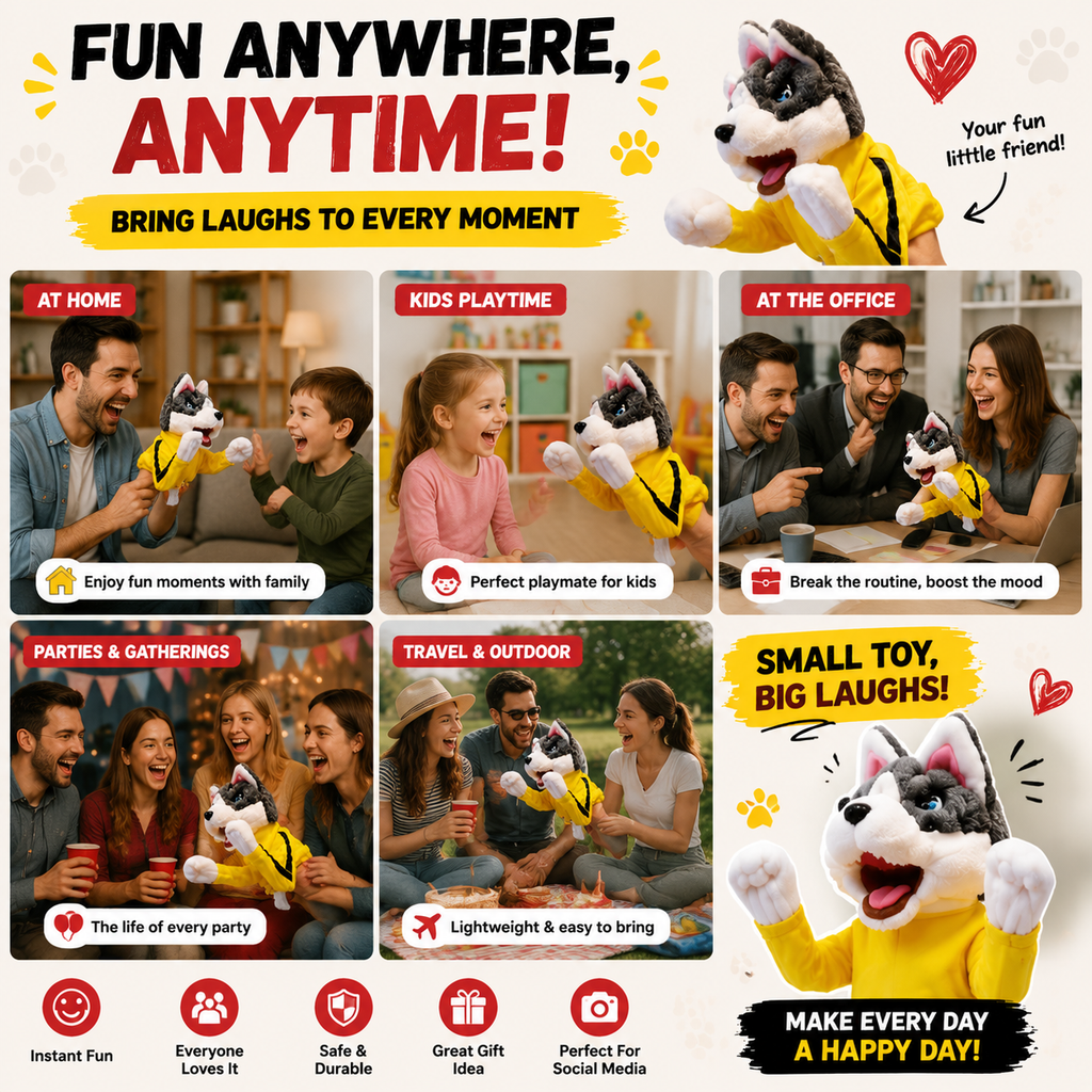 🥊 Funny Punching Husky Toy – Interactive Plush Dog Gift For Endless Laughs
