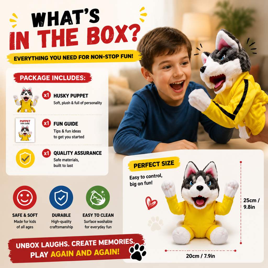 🥊 Funny Punching Husky Toy – Interactive Plush Dog Gift For Endless Laughs