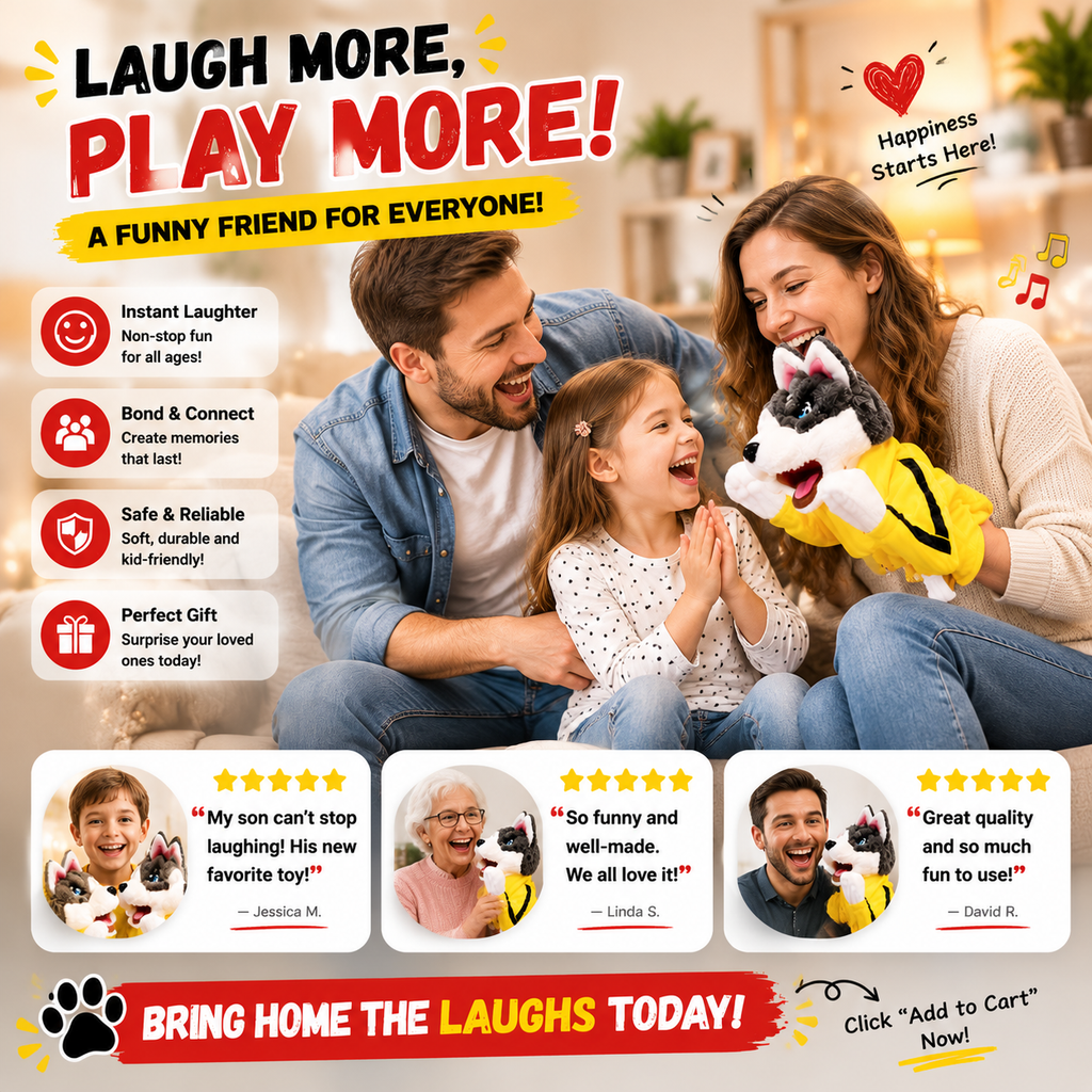 🥊 Funny Punching Husky Toy – Interactive Plush Dog Gift For Endless Laughs