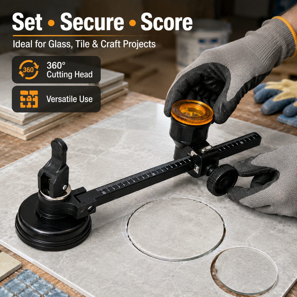 🔥Glass Circle Cutter Tool for Tiles and Ceramics with Adjustable Features