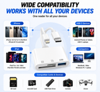 🔌 5-in-1 SD Card Reader for iPhone & USB-C – Fast Photo & Video Transfer Adapter