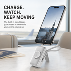 🔋 3-in-1 Mini Power Bank – Phone Charger, Watch Charger & Foldable Stand
