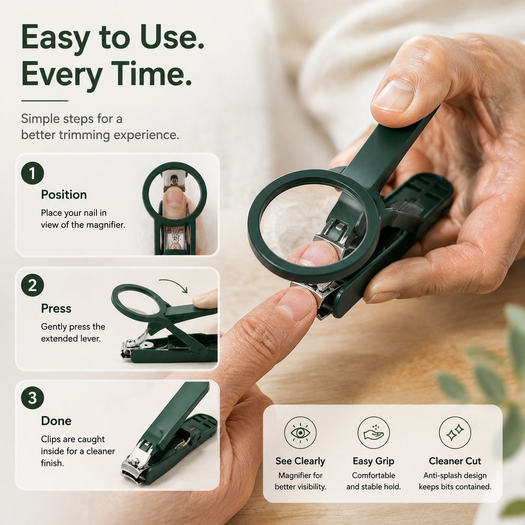 🔍 ClearView Easy-Grip Magnifying Nail Clipper