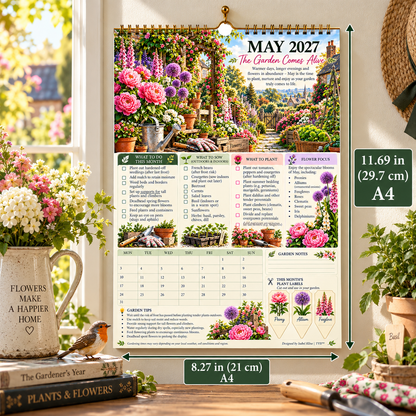 2027 Four Seasons Gardening Calendar & Monthly Planner