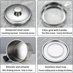 Stainless Steel Cooking Oil & Bacon Grease Container with Strainer