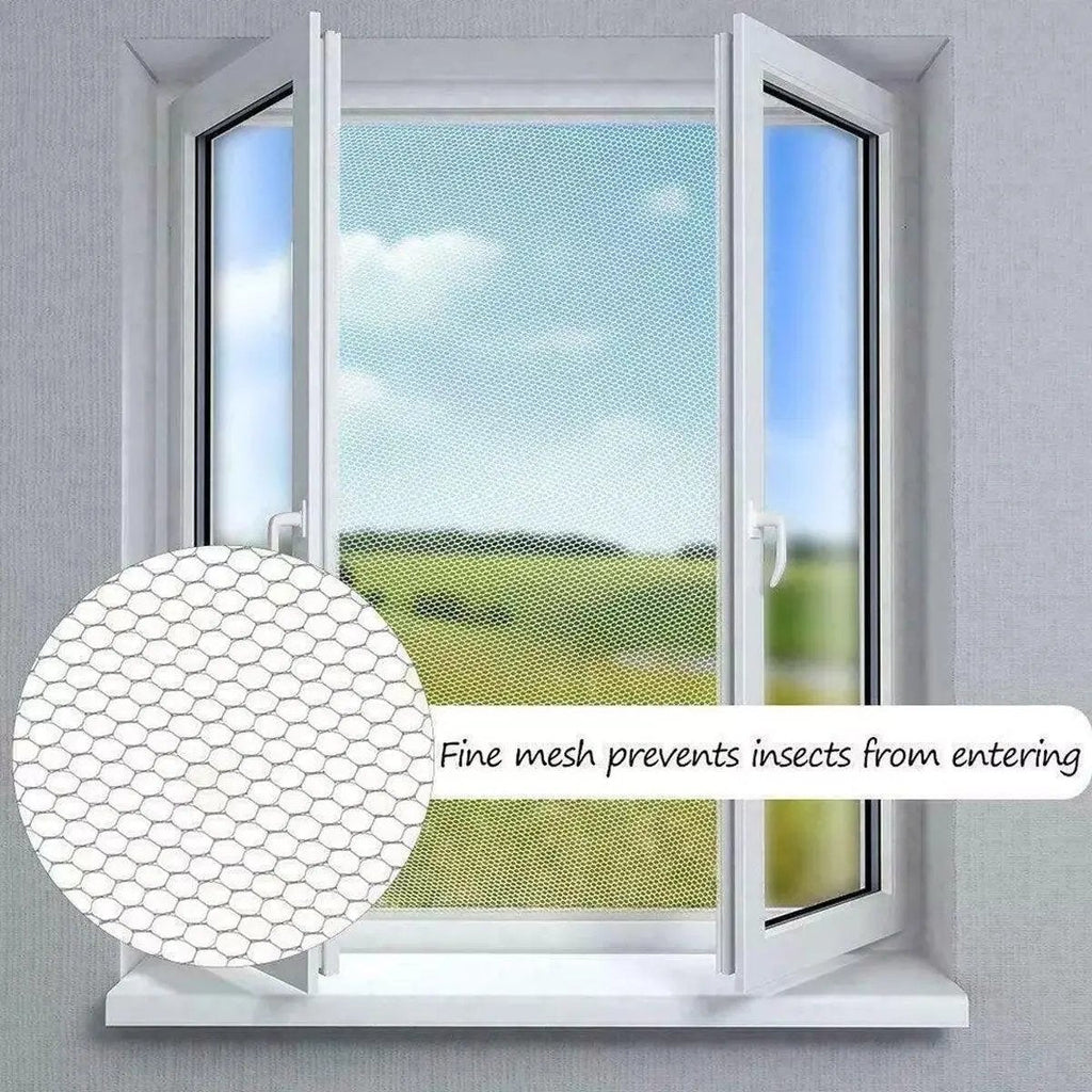 Self-Adhesive Window Fly Screen Mesh – Cut-to-Size Insect & Mosquito Net for Windows