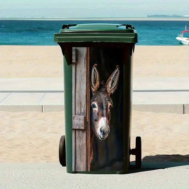 🫏 Donkey Painting Trash Can Sticker