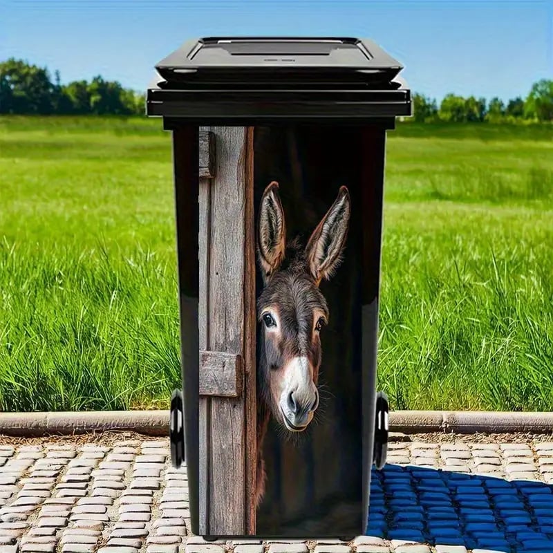 🫏 Donkey Painting Trash Can Sticker