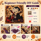 👻Premium 3D Pearl Absurd Halloween Wall Art Kit | Luxury Flocked Canvas with Scratch-Resistant Non-Fading Pearl Beads DIY Funny Spooky Decor 🕷️✨