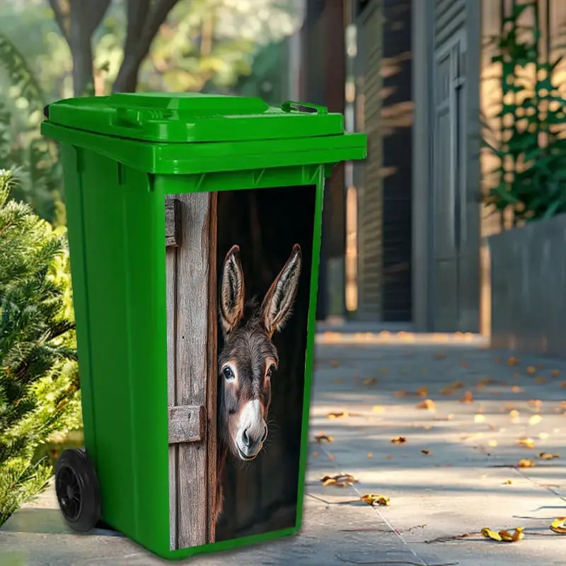 🫏 Donkey Painting Trash Can Sticker