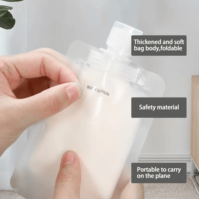 12 Counts Reusable Plastic Pouches — Versatile Liquid Carriers for Travel, Picnics & Outings