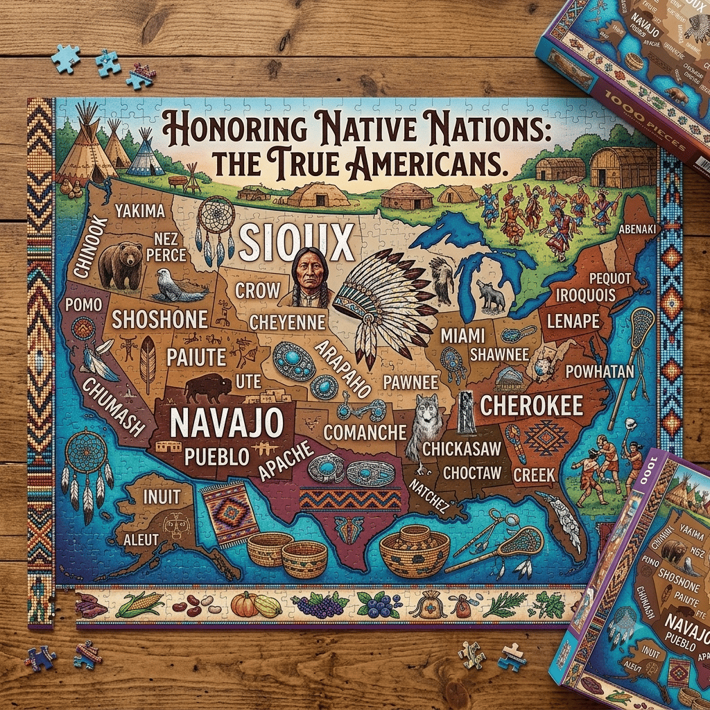 🧩Honoring Native Nations: The True Americans Jigsaw Puzzle