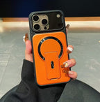 MagSafe Magnetic Case with Camera Lens Cover & Invisible Stand for iPhone