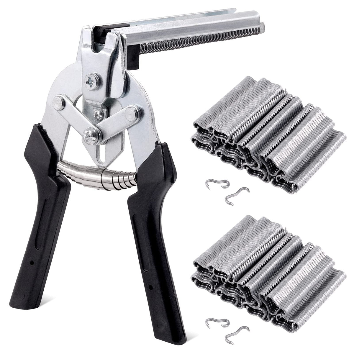 M Type Hog Ring Pliers Kit – Semi-Automatic Spring-Loaded High-Efficiency Cage & Fence Repair Tool