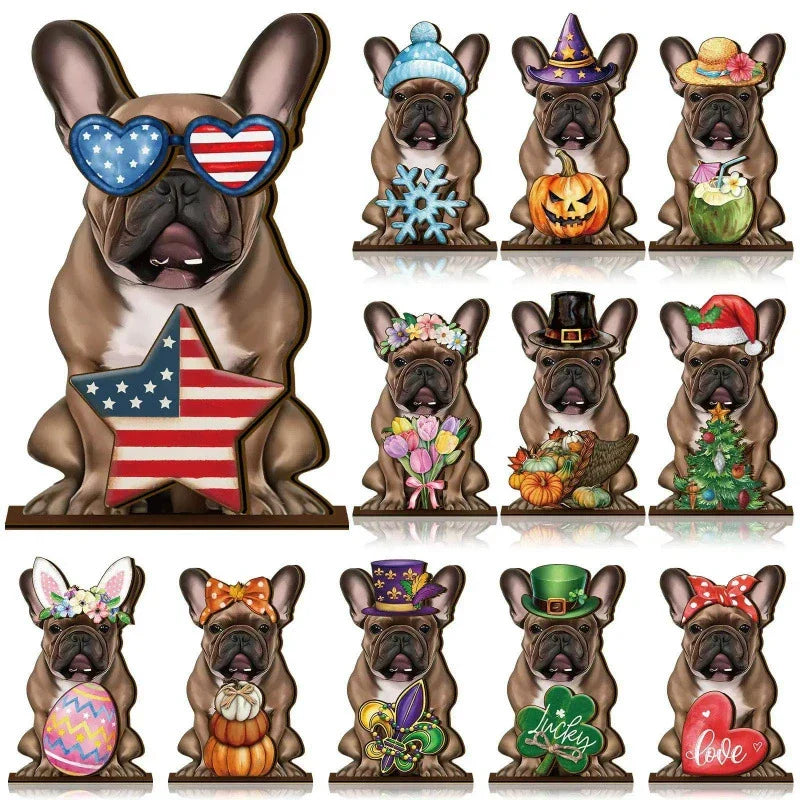 🐾 Interchangeable Seasonal Animal Wooden Decor Set