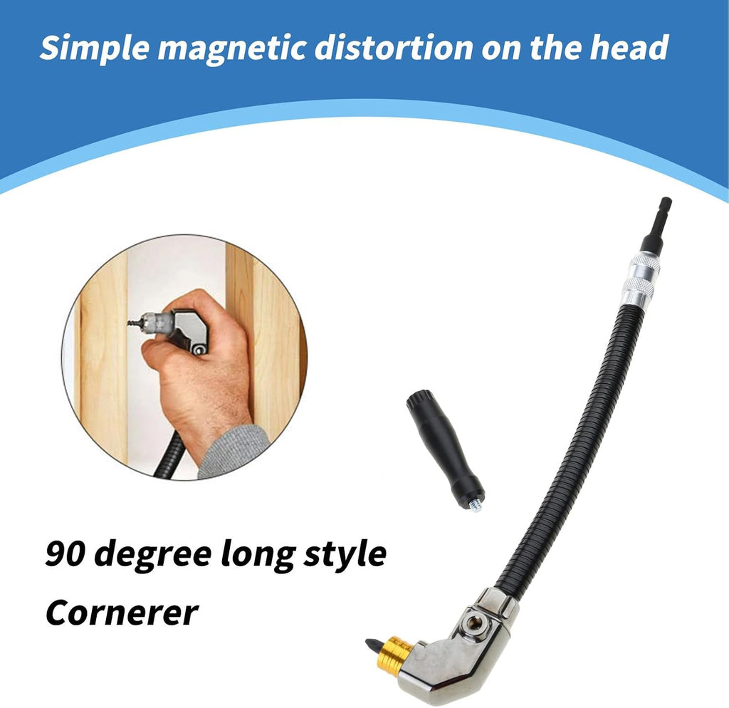 🔧 Flexible 90‐Degree Right‐Angle Drill Attachment with Long Flexible Shaft