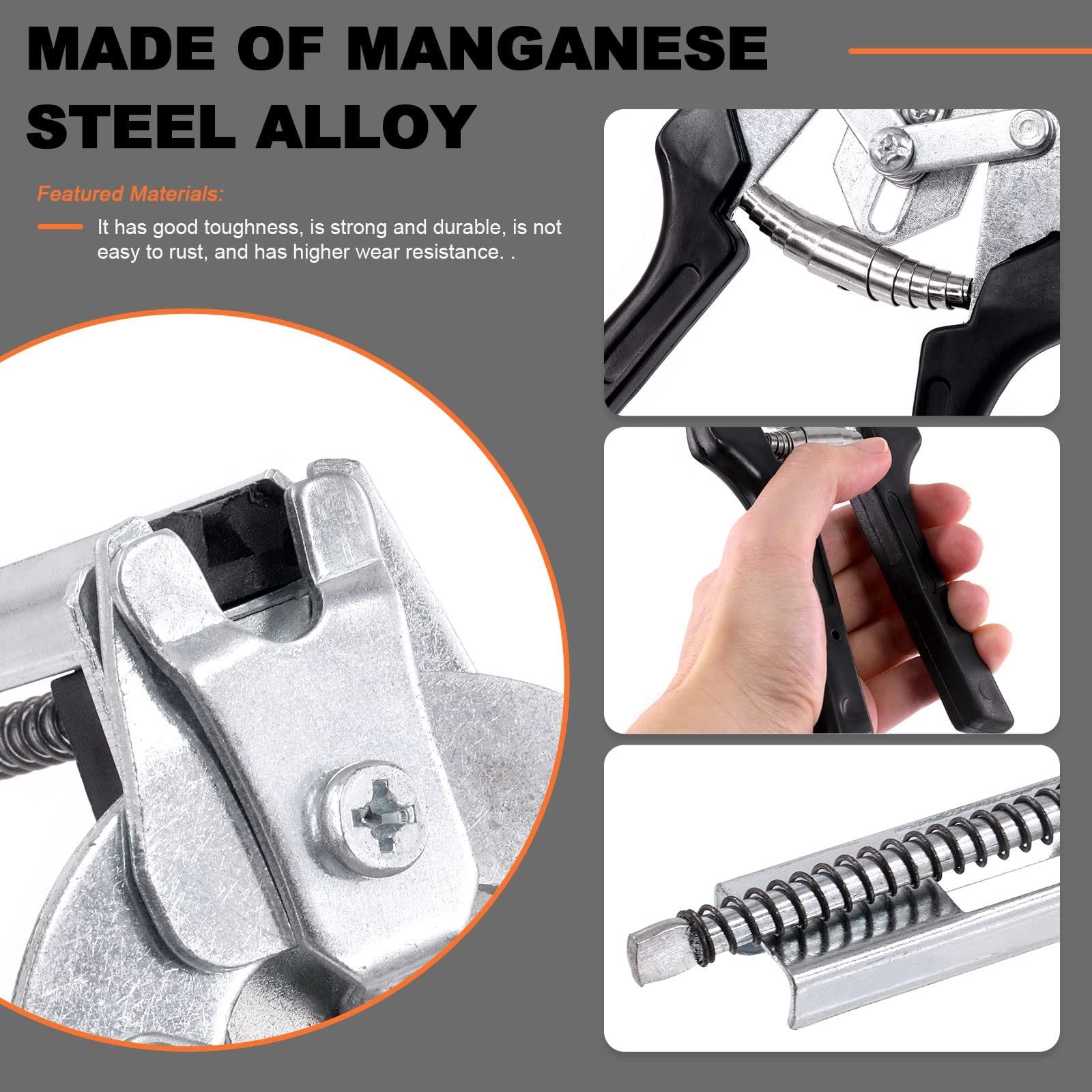 M Type Hog Ring Pliers Kit – Semi-Automatic Spring-Loaded High-Efficiency Cage & Fence Repair Tool
