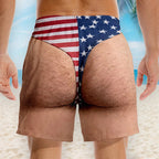 Fun Men's Faux-Layered Swim Trunks