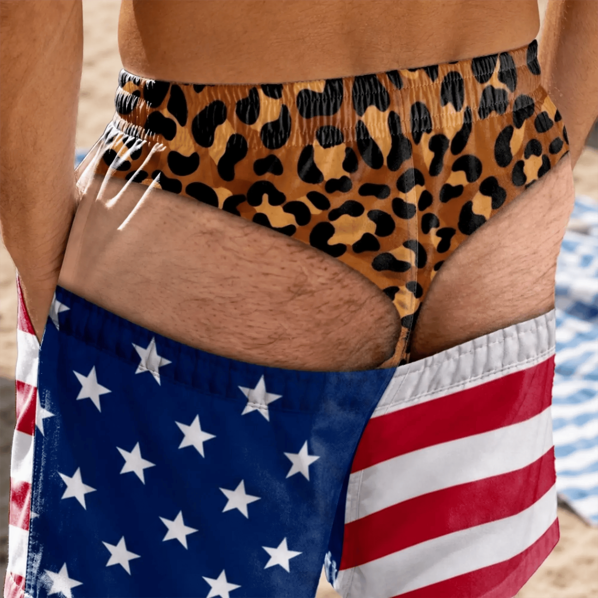 Men’s Novelty Prank Swim Trunks – Funny Beach Shorts for Summer & Parties