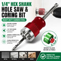 Heavy-Duty 1/4" Hex Shank Hole Saw & Coring Bit