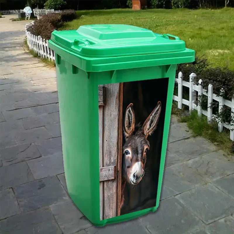 🫏 Donkey Painting Trash Can Sticker