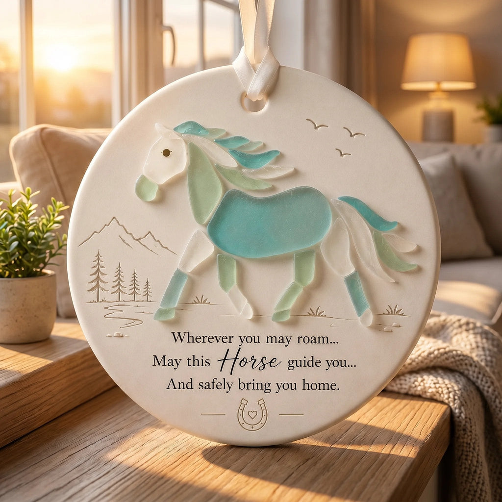 🐎Travel Horse Sea Glass Ornament✨Shaped by Nature & Crafted by Hand!