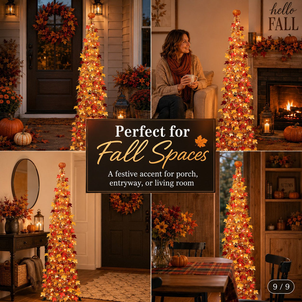 5-Foot Lighted Pop-Up Fall Tree