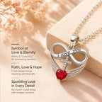 I Love You Forever Heart Angel Wing Cross Necklace