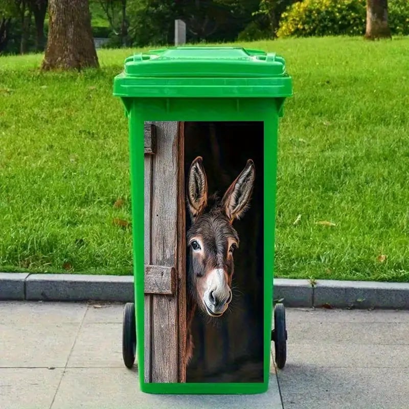🫏 Donkey Painting Trash Can Sticker