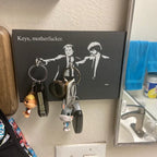 Cinematic "Where Are Your Keys?" Wall Key Holder, Wood Mounted Wall Art