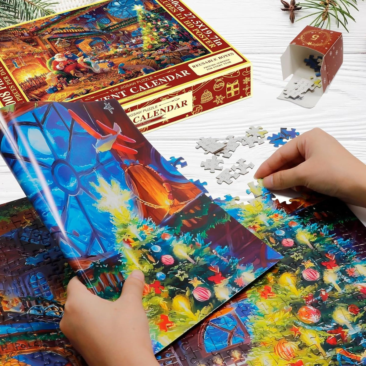 24 Day Advent Calendar 2026 Christmas Jigsaw Puzzles (1008 Pcs)