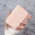 Elegant and Minimalist Women's Slim Short Wallet – with card slots, a bill compartment, and an ID window