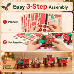 🎄DIY Christmas Wooden Train Set 3D Assembly Puzzle Kit